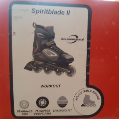 Rollerblades Workout Black Silver SpiritBlade II New in Original Box size 7