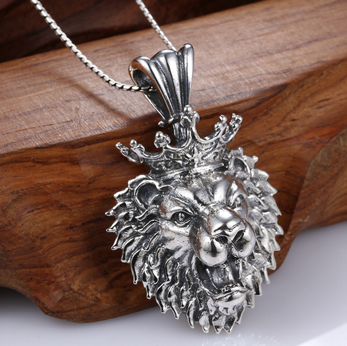 Heavy Sterling Silver 925 Lion Pendant 
