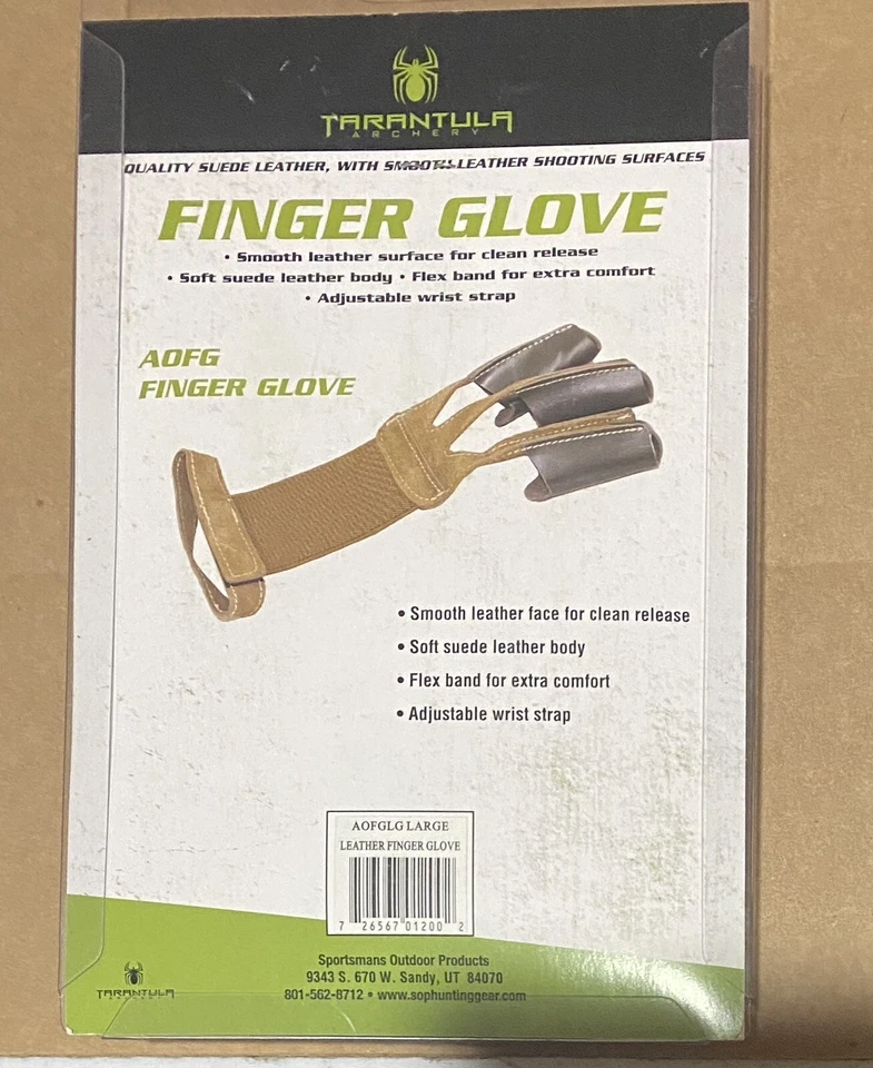 Tarantula Finger Glove Large Traditional Archery Recurve Shooting Glove - Image 2 of 2