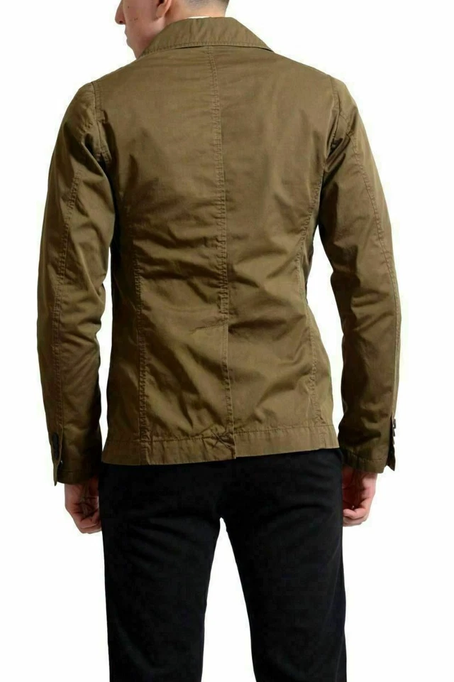 Blazer Abrigo Deportivo Para Hombre Dsquared2 Verde Oliva Doble Pecho US 38 IT 48 Foto 2 de 3