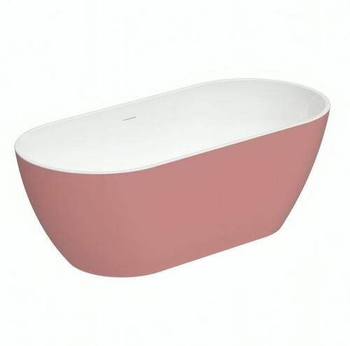 Modern Matt Pink Malcao 1550mm Free Standing Bath With Waste - Picture 3 of 7
