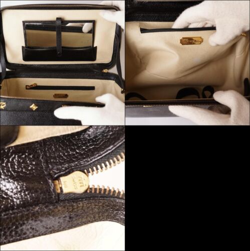 MCM Black Leather Train Case,Beauty Case,Vanity Bag - Picture 10 of 10