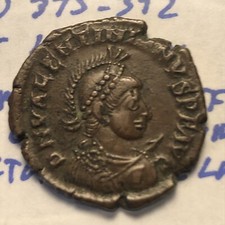 ancient coin valentinian II 375-392 A.D. bronze Ae Rev galley victory at helm