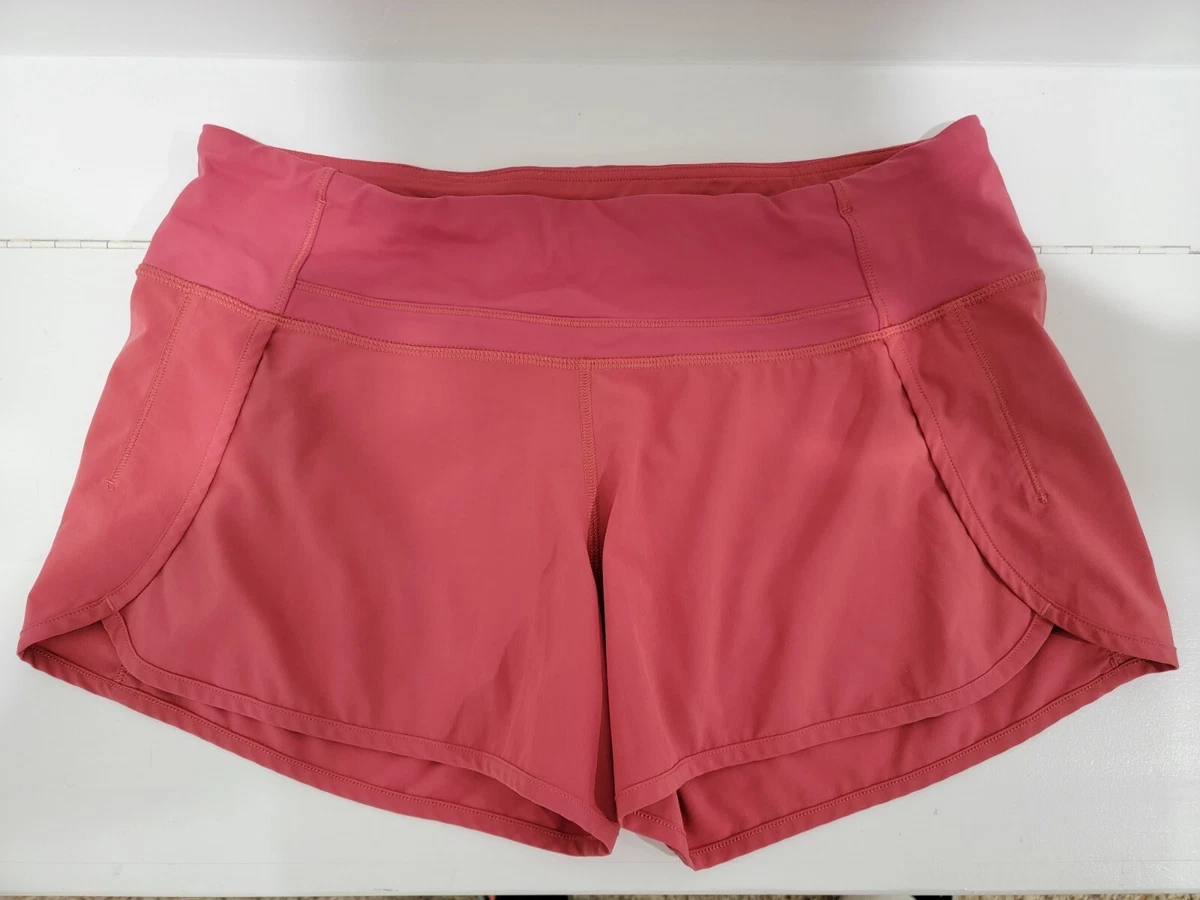 Lululemon Size 8 Speed Up Shorts 2.5” Running Activewear pink red coral  rare