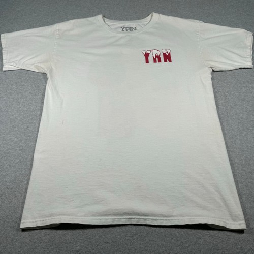 YRN Shirt Adult Large White Hip Hop Artist Singer LIngo Music Tour Mens