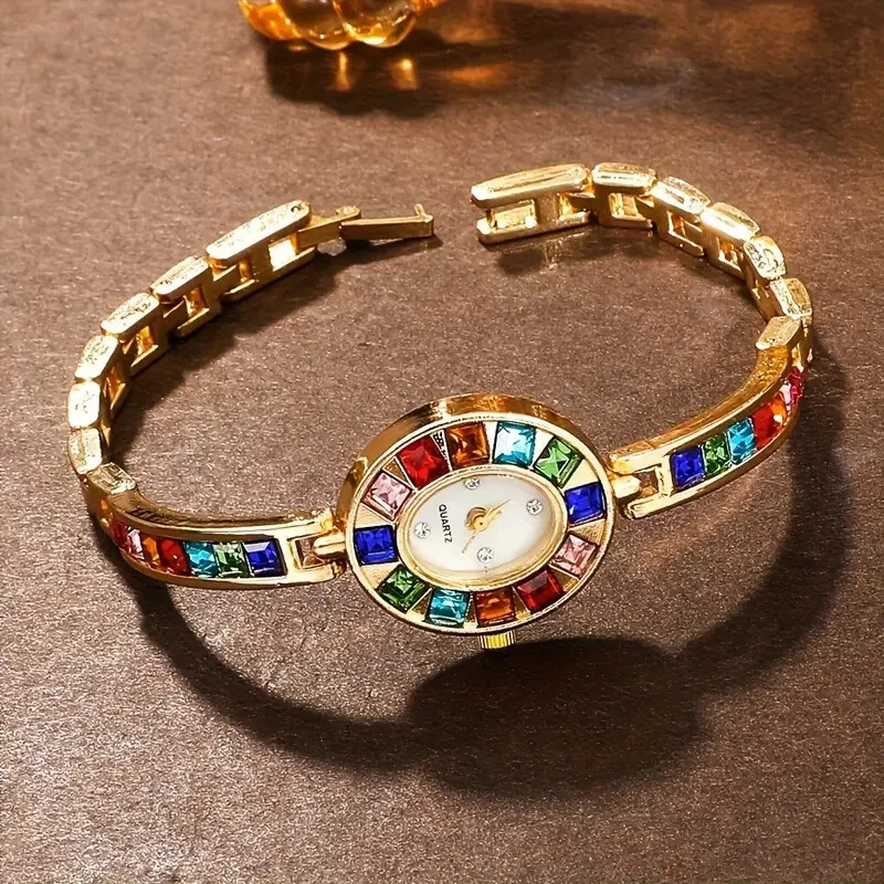 Fashion Golden Tone Quartz Women display picture 3
