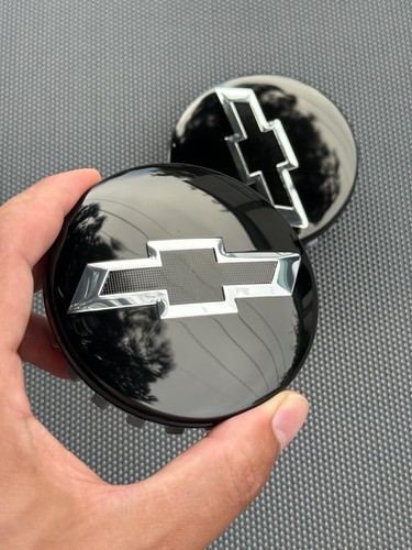 CHEVY BLACK 4X 83mm Wheel Center Caps SILVERADO, SUBURBAN, TAHOE, AVALANCHE - Picture 5 of 10