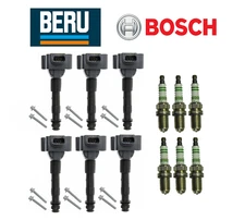OEM Ignition Coil Beru & Spark Plug Bosch (6Sets) for Porsche 911 Boxster Cayman