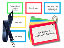 Listing image for Plastic Communication Cards for ADHD and Autism, Special Needs Communication Aid