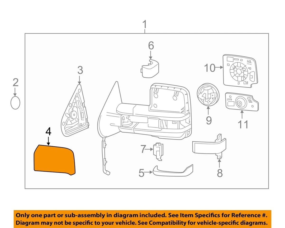 GM OEM Door Side Rear View Mirror-Cover Left 23444118 | eBay