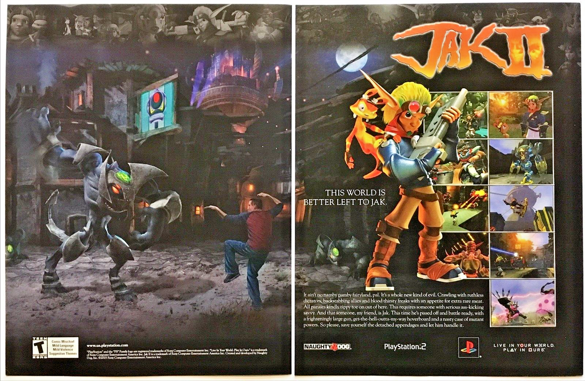 Print Ad 2003 Jak II 2 PS2 Original Naughty Dog Jak & Daxter Promo