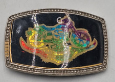 vintage Harley Davidson Colorful Belt Buckle 1977
