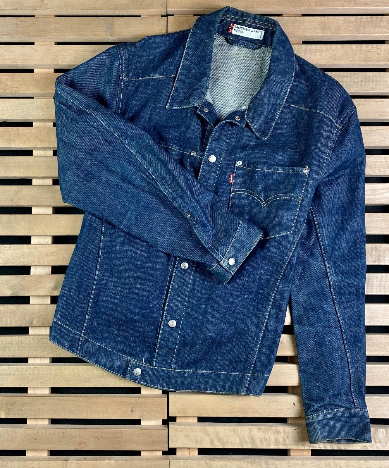 Mens Denim Bomber Jacket Levis Vintage Size M