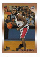 1998-99 Topps Basketball Card Michael Dickerson Houston Rockets #208 Rookie RC. rookie card picture