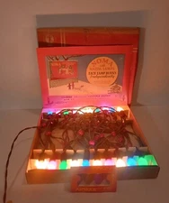 VTG. '50s Noma 20 Mazda Lamps Christmas Lights C-7 1/2 No. 3420 W/Extra Noma...