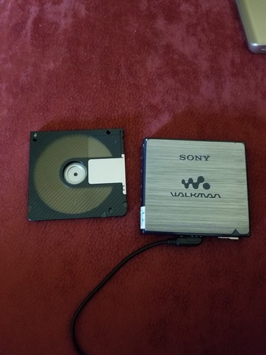 SONY MZ-E510 LETTORE minidisc argento arancione testato funzionante