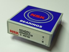 ** NSK - Łożysko kulkowe zwykłe 6204-DDU (-2RS) ..... 20x47x14mm ..... ** NOWE **