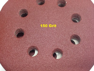 Trade-Shop Velcro Medium Aluminium Oxide Sanding Disc For Random Orbital Sanders, Black, Red, M8 5/16 Inch UNF