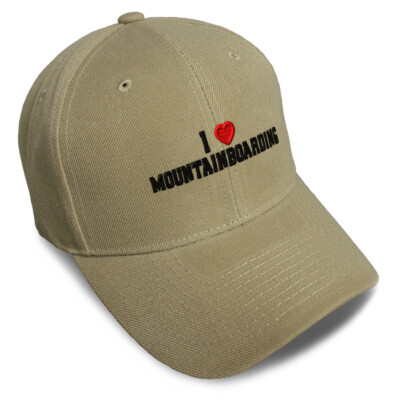 Baseball Cap I (Love) Mountainboarding Red Heart Sports Lovers Mountainboarding