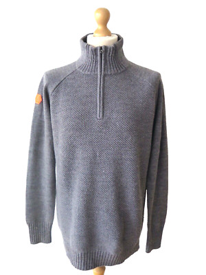 BJORN DAEHLIE Herren ''Cabin'' Zip Neck Mischwolle Pullover Sweater Jumper Gr. XL