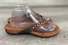 Vionic Floriana Flip Flop Women's Sandal US 8 Bronze Leather Casual Slip-On