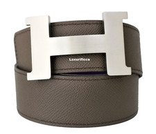 1 DAY SALE AUTH.Hermes 42MM/85CM Belt Silver Buckle