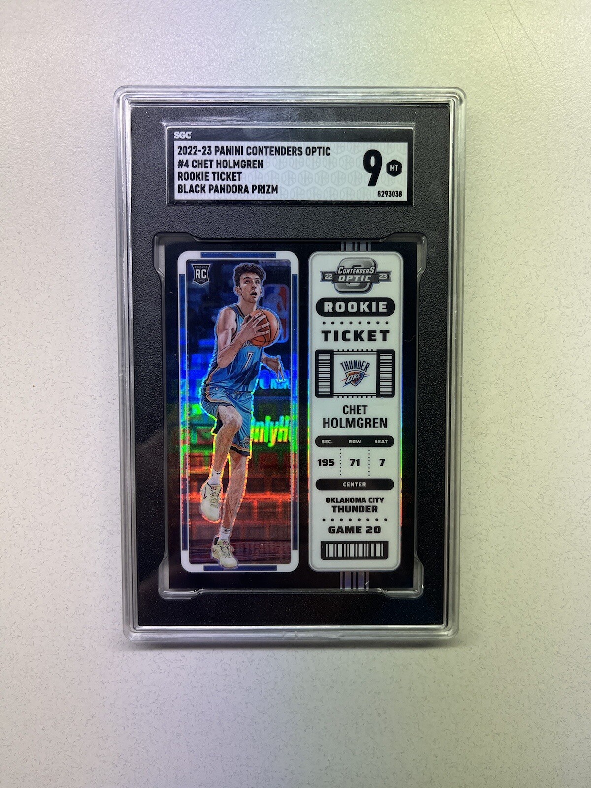 2022-23 Contenders Optic Chet Holmgren #4 Black Pandora Prizm RC Case Hit SSP