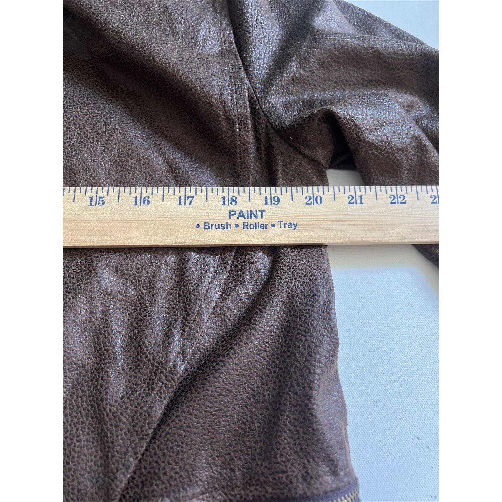 Womens Notations Open Front Jacket Small Faux Lea… - image 8