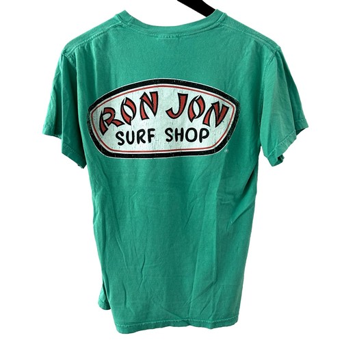 Vintage Ron Jon Surf Shop Dont Do Mornings Shark Pocket Tee Navy 