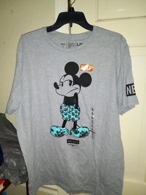 NWT Disney Men's Gray Mickey Mouse Neff Tee L