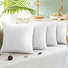 Pack of 4 Cushion Covers 18x18" Velvet Filled Cushions Square Sofa Pillows Cases