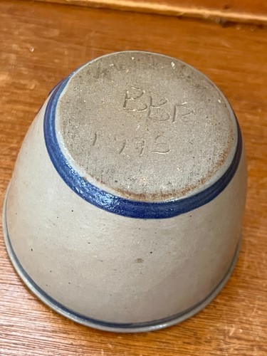 BBP markiert Beaumont Brothers salzglasiert Keramik Topf Kerzenhalter mit blauem Herzen - Bild 9 von 12