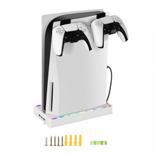 Wall Mount for PS5 Digital Disc Edition with LED Light and USB Charger
