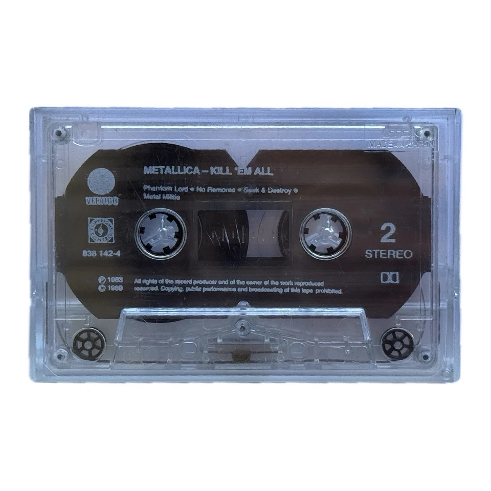 METALLICA - KILL 'EM ALL (VERTIGO 8381424) 1989 EUROPE CASSETTE REISSUE THRASH - Image 2 of 2