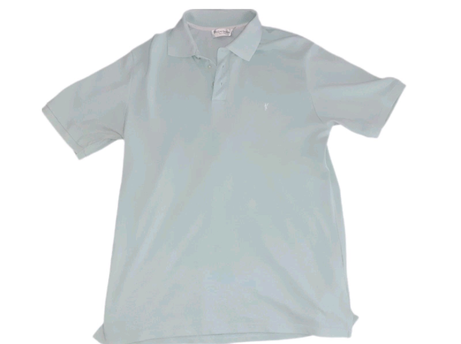 Polo Yves Saint Laurent YSL Light bambino blu bianco uomo taglia L large UK