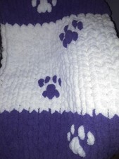 Chunky Knit Throw Blanket Hand Made 38 x 58 inches