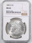 1883-O $1 Morgan Silver Dollar MS63 NGC 8676171-026