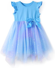 Abiti Ragazze Tulle Principessa Bambina Abito Estate Maniche Volanti Bambini Abi