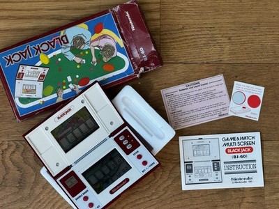 Nintendo Pocketsize Black Jack Game &Watch Handheld BJ-60 CIB Vintage 1985 WORKS