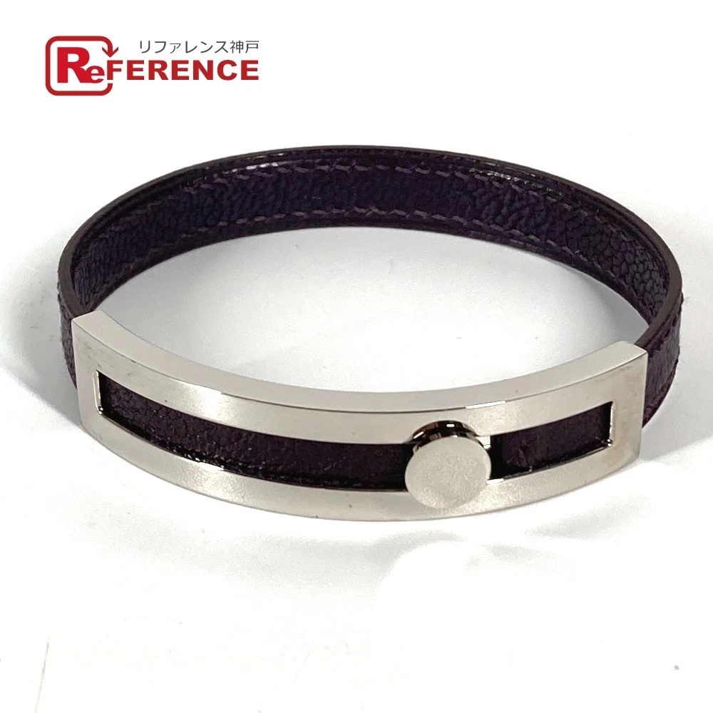 HERMÈS Y0713 Bracciale Hermes Puspus Logo Pelle Unisex Viola