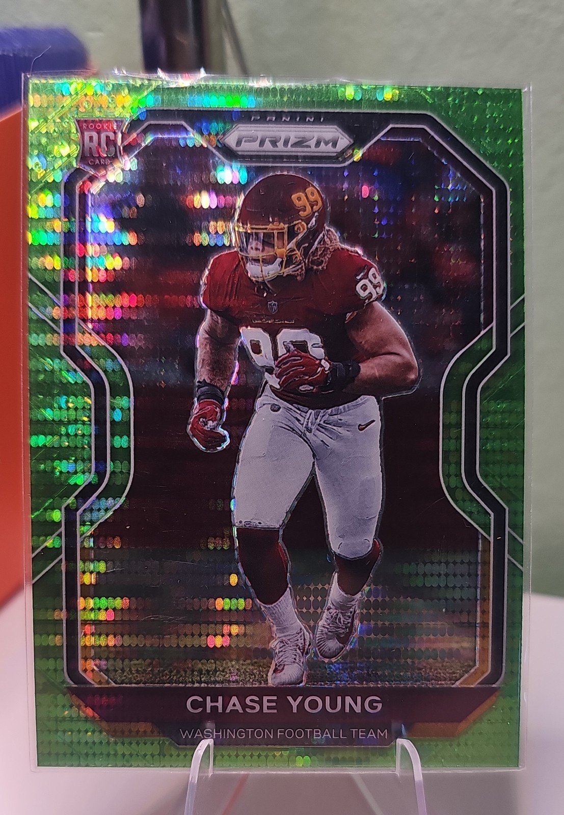 2020 Panini Prizm - Rookie Chase Young #383 Neon Green Pulsar Prizm (RC)