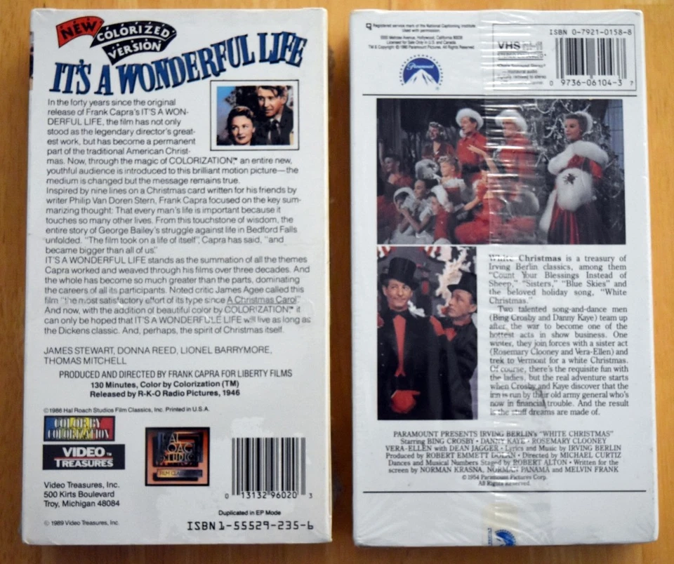 2 New & Sealed vhs Its a Wonderful Life (colorized version) & White Christmas - Image 2 of 2