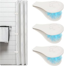 Magnetic Silicone Shower Curtain Clips for Liner, Self Adhesive Windproof Splash