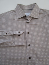 Mens 41 16 ETON Shirt Contemporary Poplin LS button gray geometric Romania