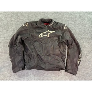 Alpinestars Mesh Motorcycle Jacket Mens Large Black White Padded T Jaws Air