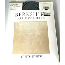 Womens Berkshire All Day Sheers Queen 1X-2X Black 4414 Control Top Reinforce Toe