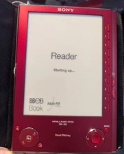 Sony PRS-505 Red E-reader Book prs505 W/ Case Bundle READ!