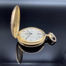 Vintage Arnex Pocket Watch 17 Jewel Incabloc Gold Plated Day Date France Working