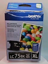 Genuine Brother LC75BK XL Black Ink Cartridge OEM Original LC 75 BK LC75