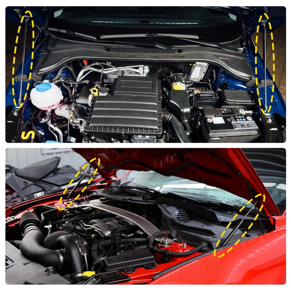 2 Pcs Front Hood Lift Supports Struts for Toyota Hilux SR5 2015-2019 Black - Image 3 of 4